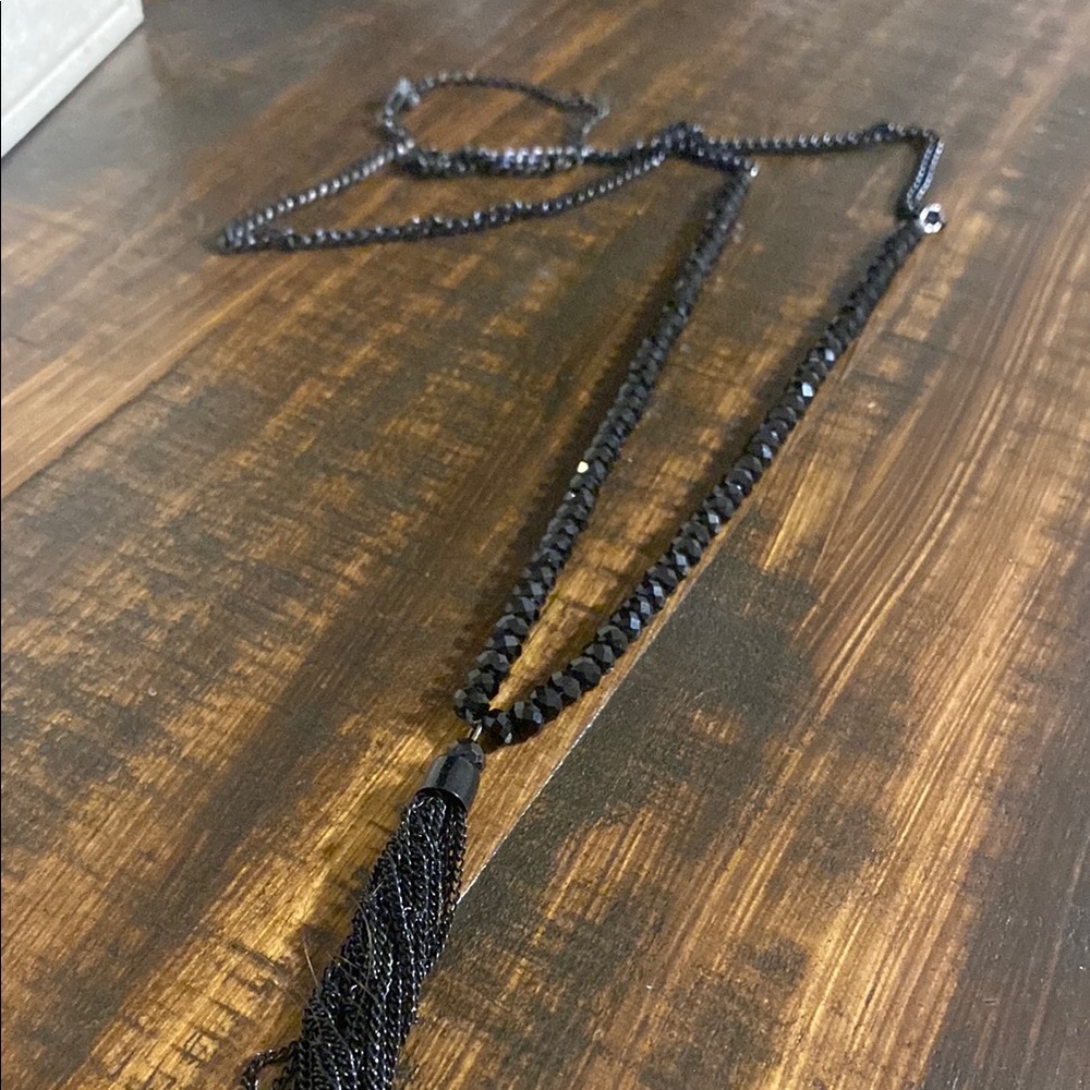 Elegant Black Beaded Necklace